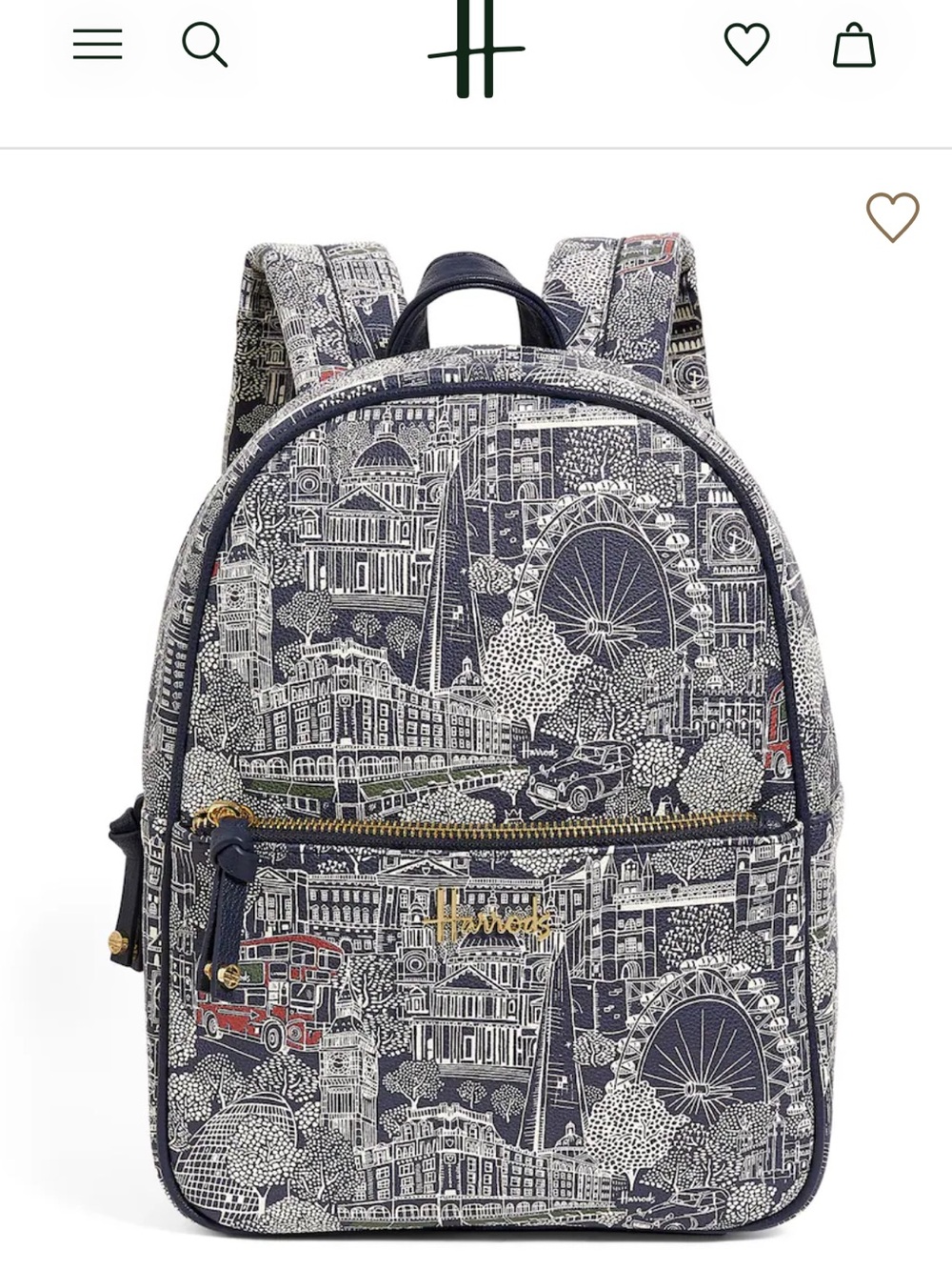 Harrods London Backpack City Landmarks Blue